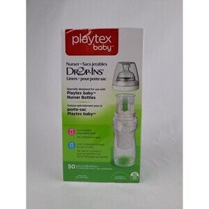 Playtex Baby Nurser System Drop-ins Soft Bottle Liners 8-10 oz 50 Count New